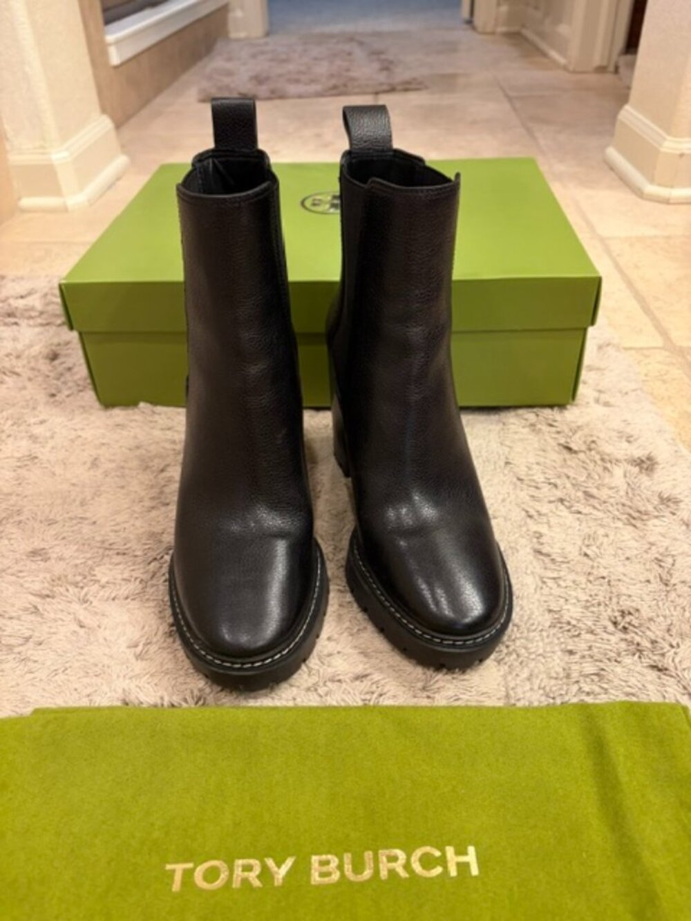 Tory Burch Carson Lug Bootie - Size 8.5